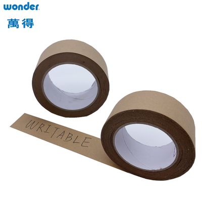 Tape de embalagem de papel de borracha castanho, fita Kraft de papel auto-aderente de base escrevida