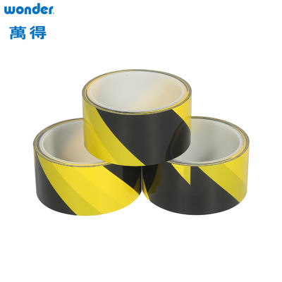 Wonder OPP Aviso fitas adesivas de PVC amarelo preto cor uso interior