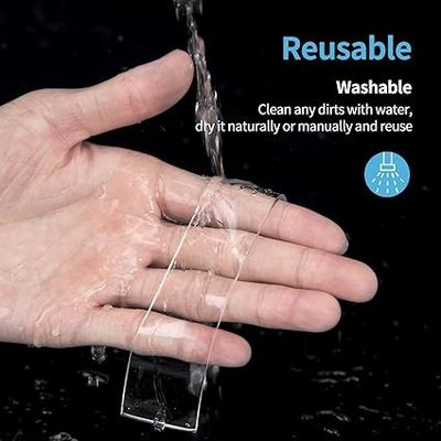 fita adesiva nano de dupla face lavável, resistente, pegajosa, reutilizável, transparente, de fixação industrial para uso doméstico, em embalagem em bolhas